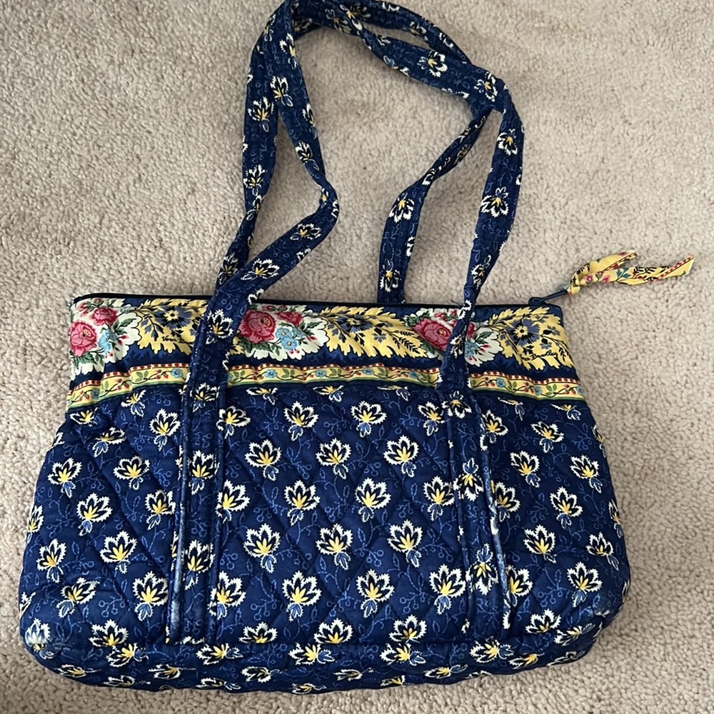 Vintage Women’s Vera Bradley purse with front pocket- Mason Blue Pattern - Picture 5 of 7